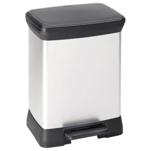 Poubelle Decobin rectangulaire 30l décor métal