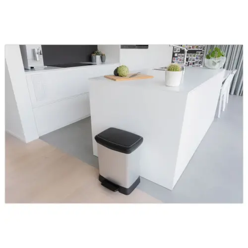 Poubelle Decobin rectangulaire 30l décor métal