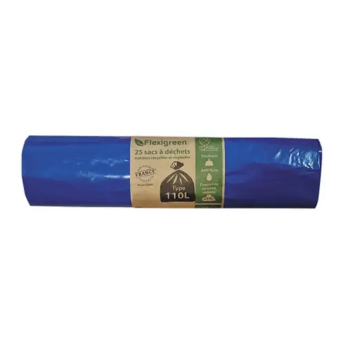 25 Sacs déchets - 110L - Bleu - FLEXIGREEN