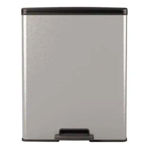 Poubelle Decobin rectangulaire 65l décor métal