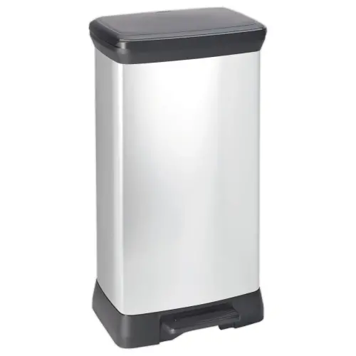 Poubelle Decobin rectangulaire duo 23l+23l décor métal