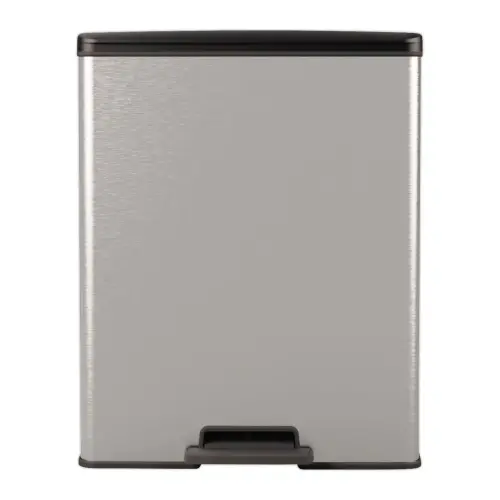 Poubelle Decobin rectangulaire duo 26l+26l décor métal