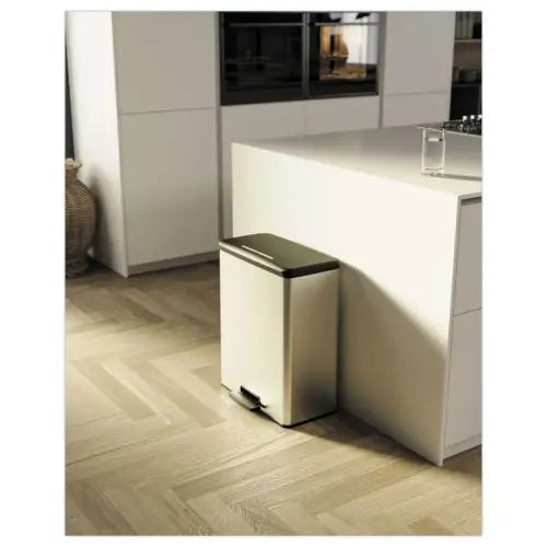 Poubelle Decobin rectangulaire duo 26l+26l décor métal