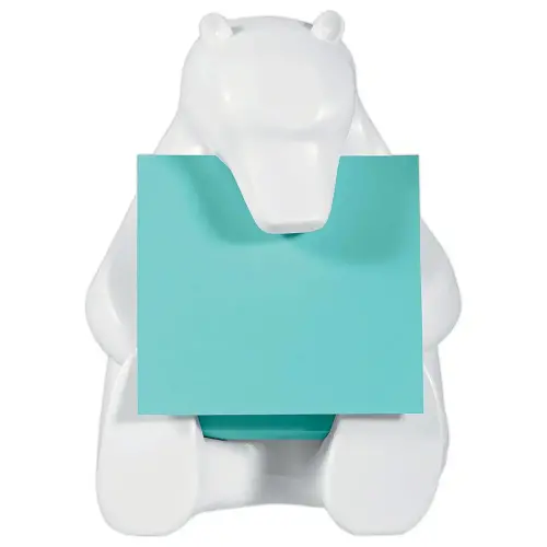 Dévidoir Z-Notes ours Post-it + bloc Super Sticky bleu 45 feuilles