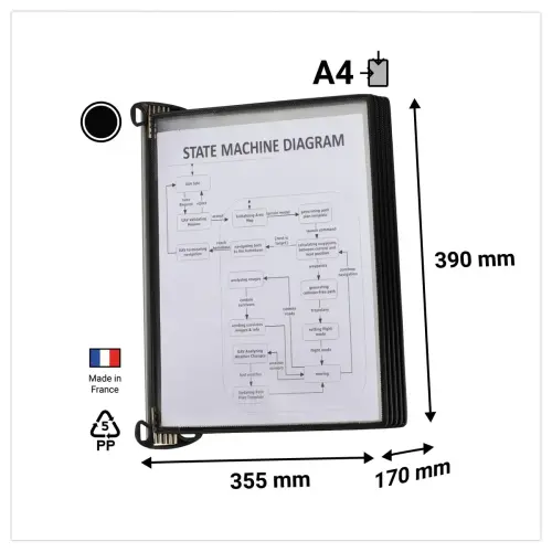 Kit mural pro 5 poches noir