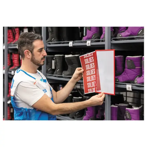 Cadre d'affichage magnétique A4 - rouge