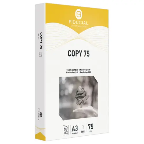 3 Ramettes de 500 feuilles de papier blanc COPY 75 - A3 - 75g - Fiducial