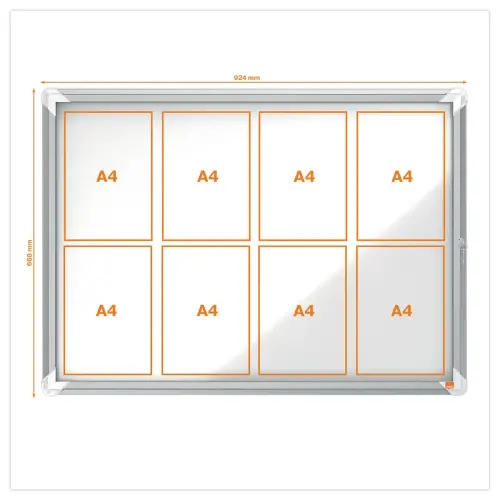 Vitrine d'ext&eacute;rieur Premium Plus - Magn&eacute;tique - 8 x A4 - NOBO 