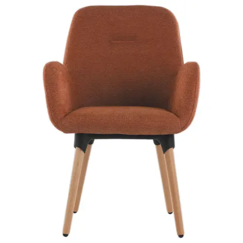 2 Fauteuils Tissu terracota 4 pieds boisvernis montés