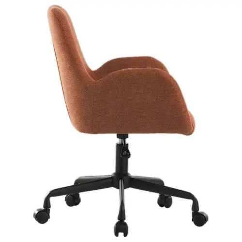 2 Fauteuils Tissu terracotta pi&eacute;tement &agrave;roulettes mont&eacute;s 