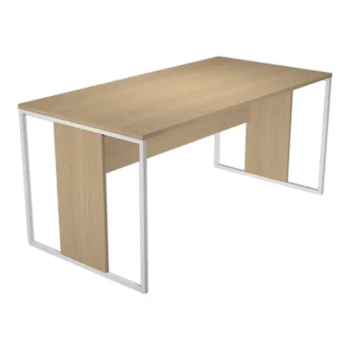Bureau BELGRADE 160 x 80 chêne pieds blanc monté