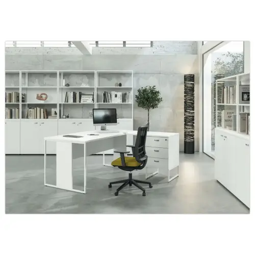 Bureau BELGRADE 160 x 80 chêne pieds blanc monté