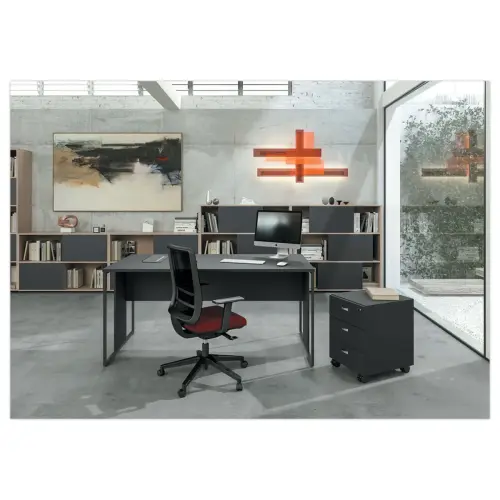 Bureau BELGRADE 160 x 80 chêne pieds blanc monté