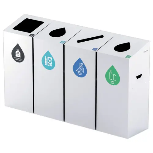 Poubelle de tri en aluminium 110L 