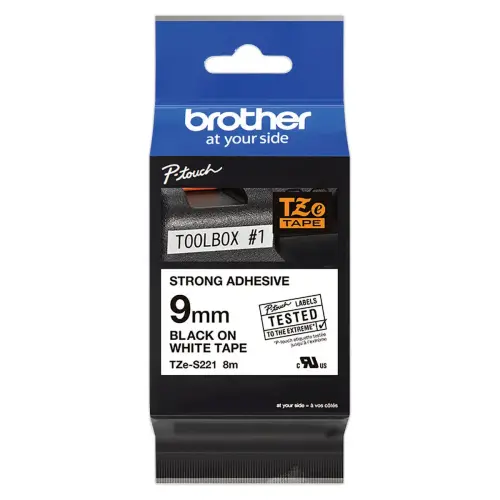 Brother ruban TZe-S221 cassette 9 mm noir / blanc 
