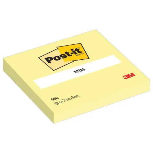 24 Blocs de Notes repositionnables - 76 x 76 mm - Jaune pastel - POST-IT