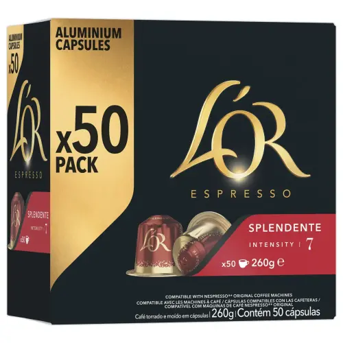 150 capsules de caf&eacute; L'OR Espresso Splendente 