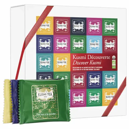 Kusmi Découverte bio - Coffret 45 sachets enveloppés - 9 parfums phare