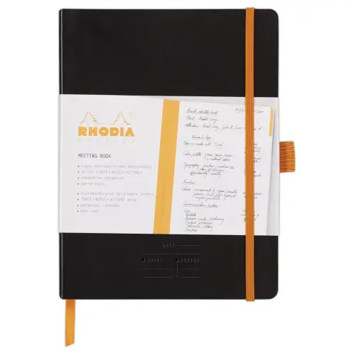 Carnet agenda perpetuel Meeting RHODIA16x21 cm Black 