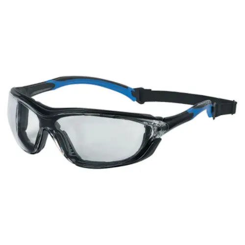 Lunettes de protection ZEPHYR - Monture enveloppante - Branches bleues - RG