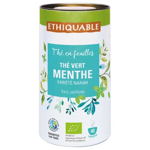 Th&eacute; vrac vert &agrave; la menthe 100g - ETHIQUABLE 
