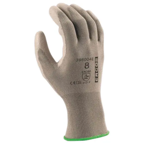 12 paires de gants polyester - gris - Taille 10 - RG