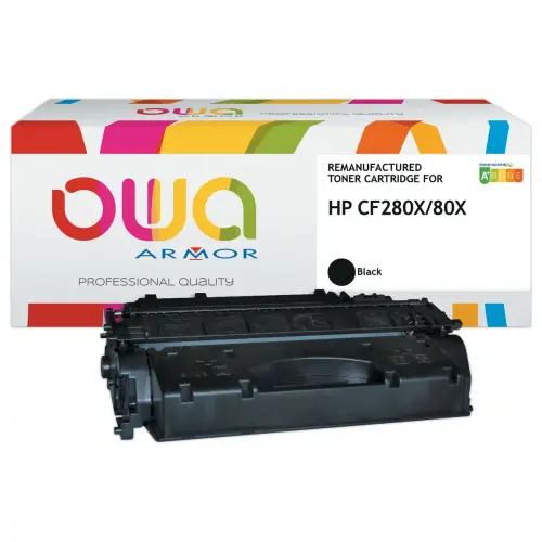 Toner équivalent HP CF280X Jumbo très haute capacité - Noir - Owa