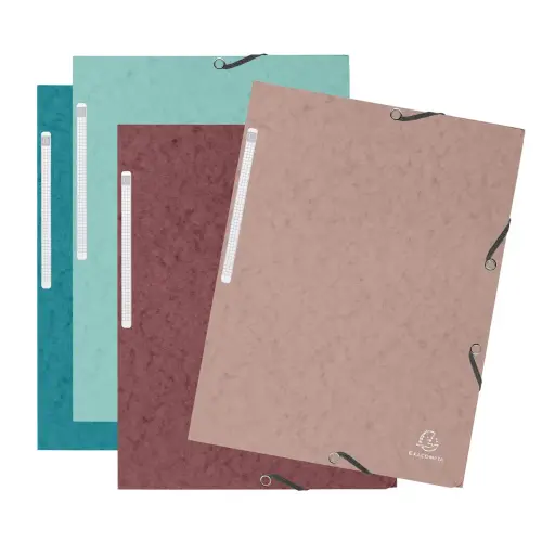 4 Chemises &eacute;lastiques 3 rabats Skandi coloris assortis - EXACOMPTA 