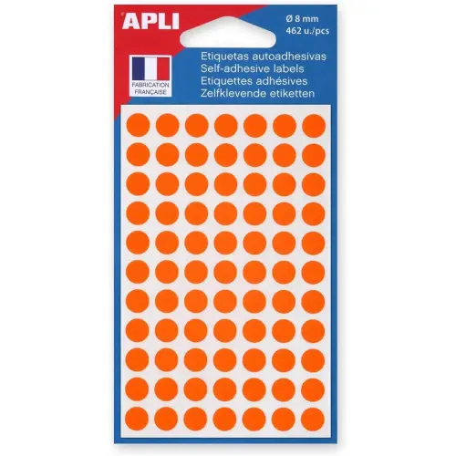 Pastilles gommettes de signalisation rondes - Ø 8 mm - rouge - APLI