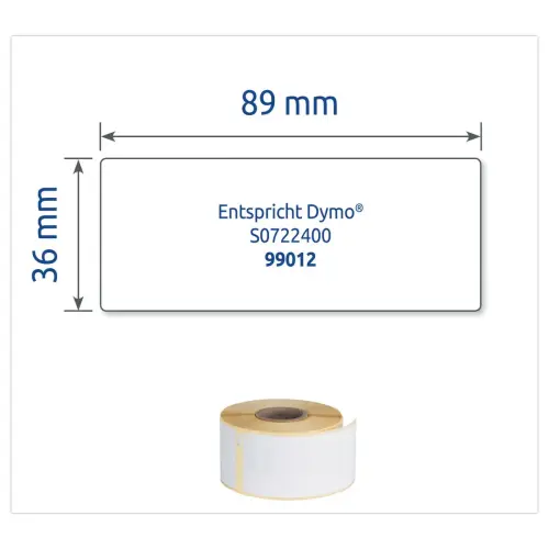 2 Rouleaux de 260 étiquettes blanches 36x89 mm pour DYMO LW 450