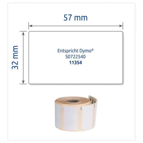 Rouleau de 1000 étiquettes blanches 57x32 mm pour DYMO LW 450