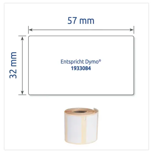 Rouleau de 400 &eacute;tiquettes polypropyl&egrave;ne ultra-r&eacute;sistantes LW 57 x 32mm 