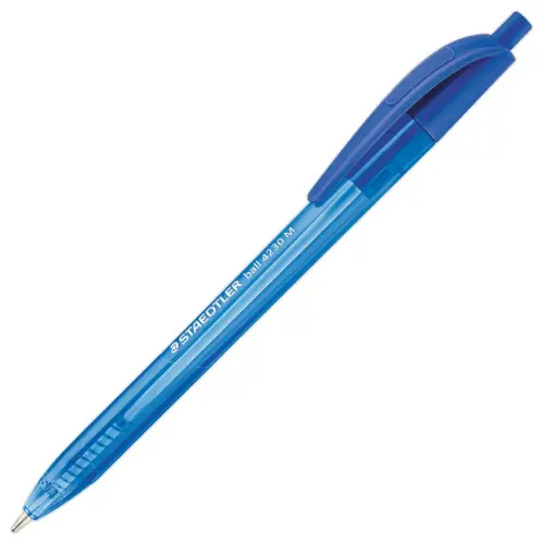 Stylo-bille triangulaire rétractable pointe moyenne 1 mm bleu
