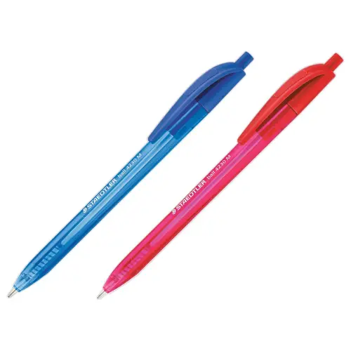 Stylo-bille triangulaire rétractable pointe moyenne 1 mm bleu
