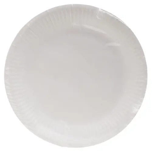 50 Assiettes en carton rondes Ø23 cm Blanc - Pro Nappe