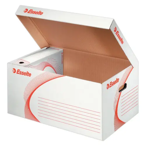 10 Conteneur pour boîte d'archives Boxy - Ouverture par le haut - Taille L - Blanc - ESSELTE