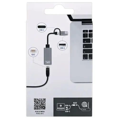 Adaptateur USB vers RJ45 – 1 GBPS – Gris – T’nB