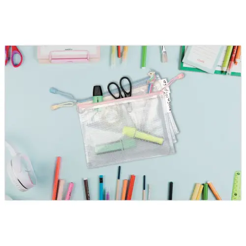 6 Pochettes souples arm&eacute;es A5 zip - Coloris assortis - Djois 