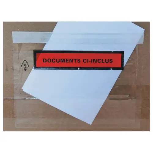 1000 Pochettes Documents ci-inclus pour A6 PP imprim&eacute; 162x120 mm 