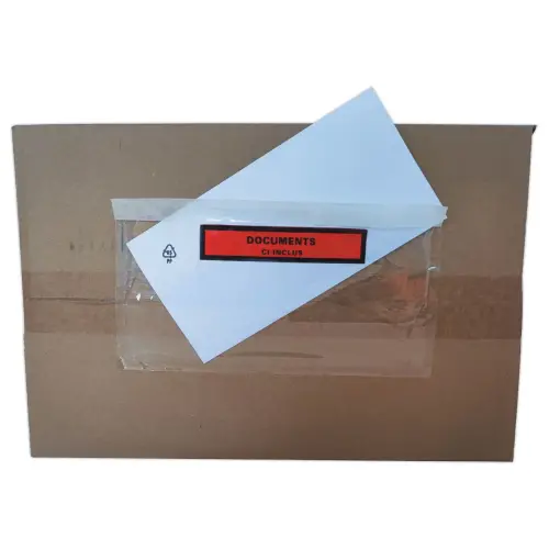 1000 Pochettes Documents ci-inclus pour DL PP imprim&eacute; 110X220 mm 