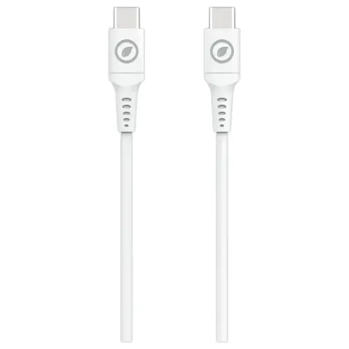 C&acirc;ble de charge USB-C en plastique recycl&eacute; 1,2 m - Blanc 