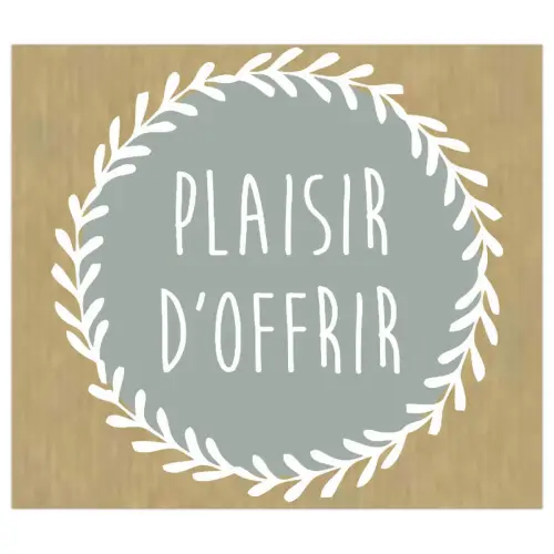 Rouleau de 500 étiquettes fantaisie "Plaisir d'Offrir" 4x3,5cm