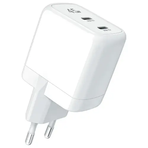 Chargeur secteur GAN 2 ports USB-C 45W
