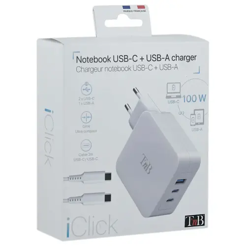 Chargeur GAN 3 ports USB 100W