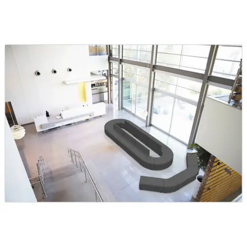 Pouf angulaire Hizia 1 place gris monté