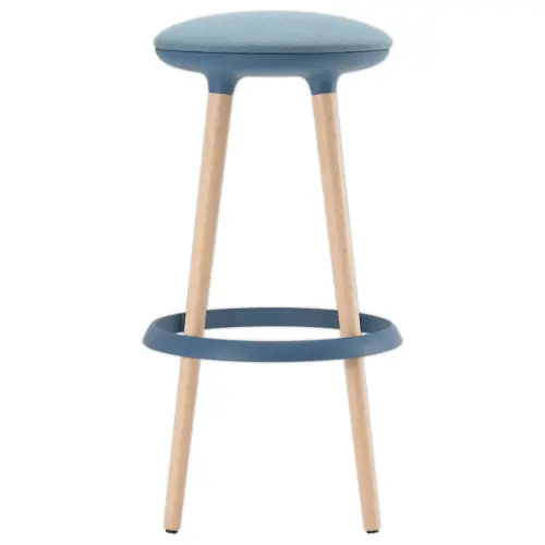 Tabouret haut tissu bleu