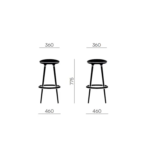 Tabouret haut tissu bleu