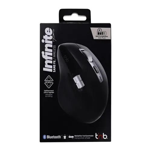 Souris INFINITEPRO - Double molette - Sans fil rechargeable - T'NB