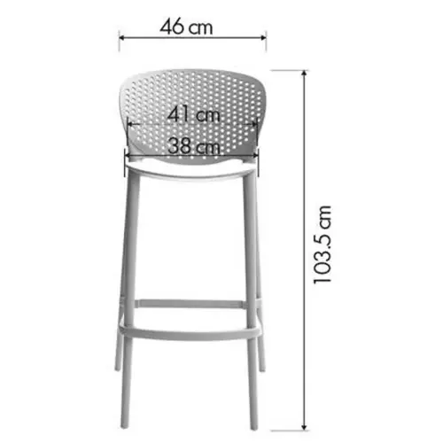 2 tabourets interieur / exterieur polypro blanc