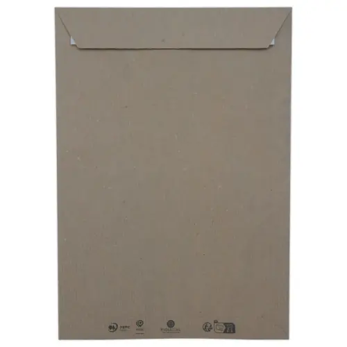 250 Pochettes kraft recyclées C4 229x324 mm 80g bande siliconée
